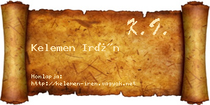 Kelemen Irén névjegykártya